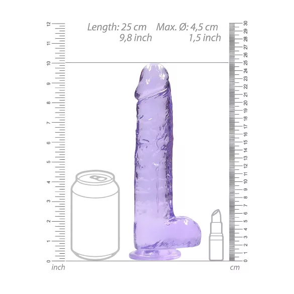 RealRock - átlátszó élethű dildó - lila (22cm)
