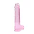 RealRock - átlátszó élethű dildó (pink, 22 cm)