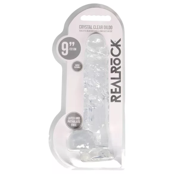 RealRock - átlátszó élethű dildó - átlátszó (22cm)