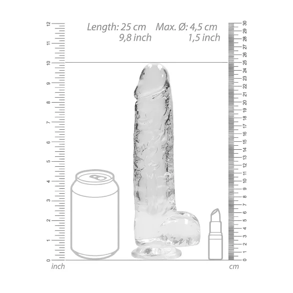RealRock - átlátszó élethű dildó - átlátszó (22cm)