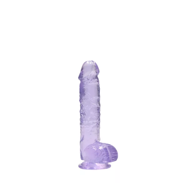 RealRock - átlátszó élethű dildó - lila (15cm)