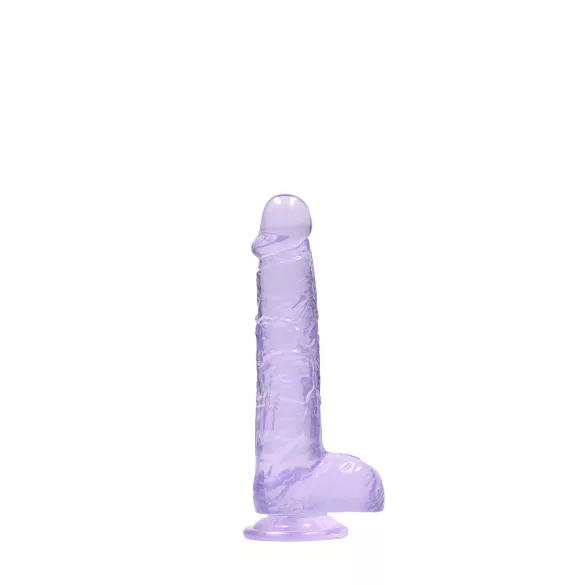 RealRock - átlátszó élethű dildó - lila (15cm)