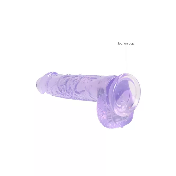 RealRock - átlátszó élethű dildó - lila (15cm)