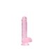 REALROCK - átlátszó élethű dildó - pink (15cm)