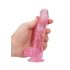 REALROCK - átlátszó élethű dildó - pink (15cm)