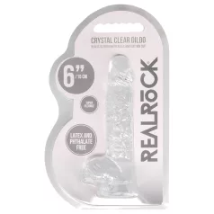 RealRock - átlátszó élethű dildó - átlátszó (15cm)