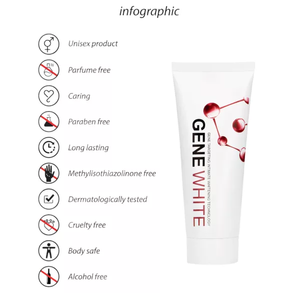 Pharmquests Gene White - bőrfehérítő krém (100 ml)