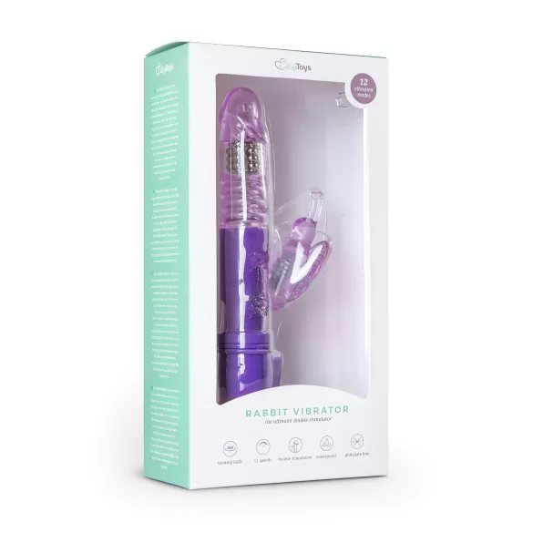 EasyToys Butterfly - forgó-lökő vibrátor (lila)