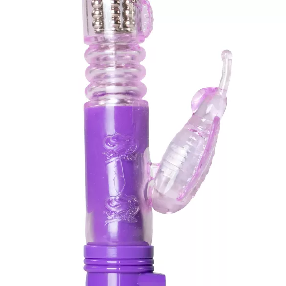 EasyToys Butterfly - forgó-lökő vibrátor (lila)