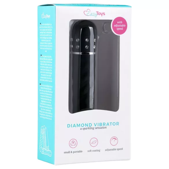 Easytoys Diamond Twirled - csavart rúd vibrátor (fekete)