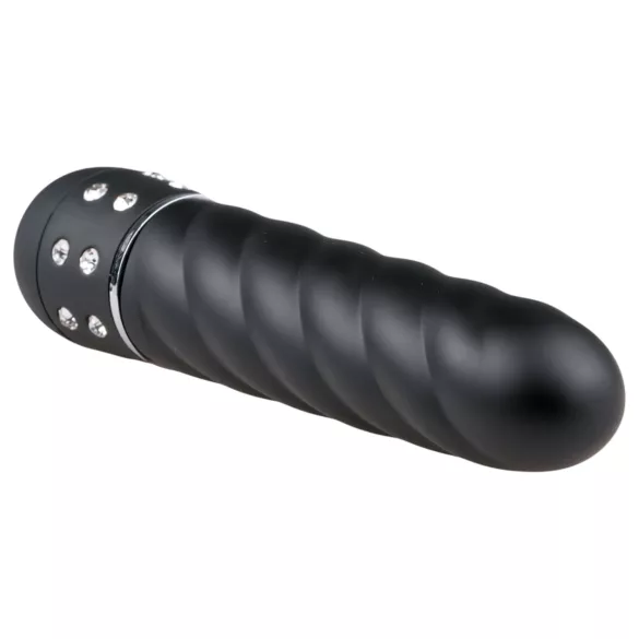 Easytoys Diamond Twirled - csavart rúd vibrátor (fekete)