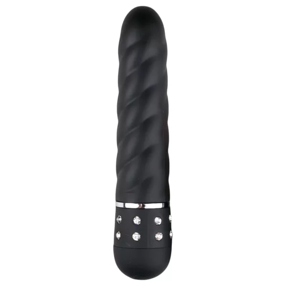 Easytoys Diamond Twirled - csavart rúd vibrátor (fekete)