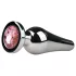 Easytoys Metal No.11 - pink köves kúp anál plug - ezüst (3,5cm)
