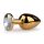 Easytoys Metal No.1 - fehér köves kúp anál plug - arany (2,5cm)