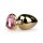 Easytoys Metal No.8 - anál plug szíves talppal - arany-pink (3,5cm)