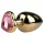 Easytoys Metal No.8 - anál plug szíves talppal - arany-pink (3,5cm)