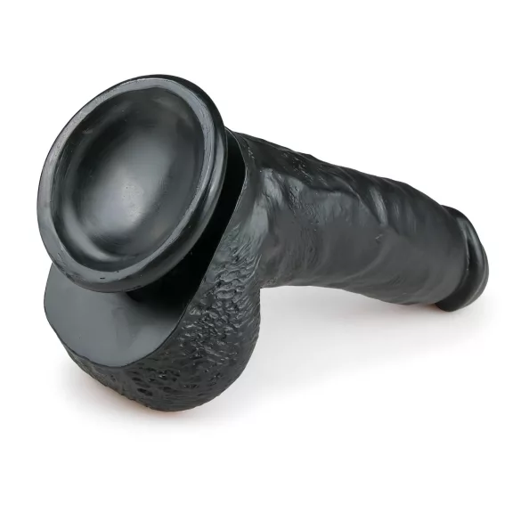 Easytoys - tapadókorongos, herés dildó (20cm) - fekete