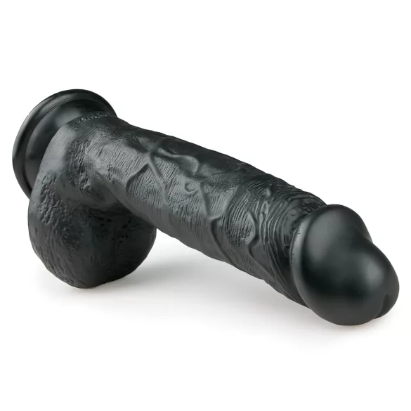 Easytoys - tapadókorongos, herés dildó (22,5cm) - fekete