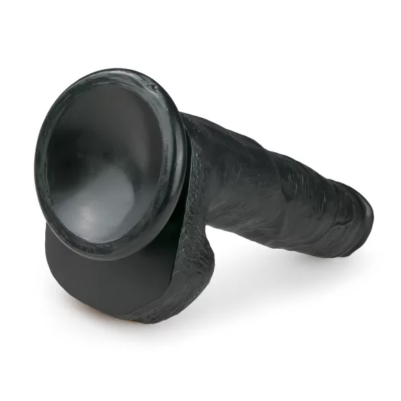 Easytoys - tapadókorongos, herés dildó (22,5cm) - fekete