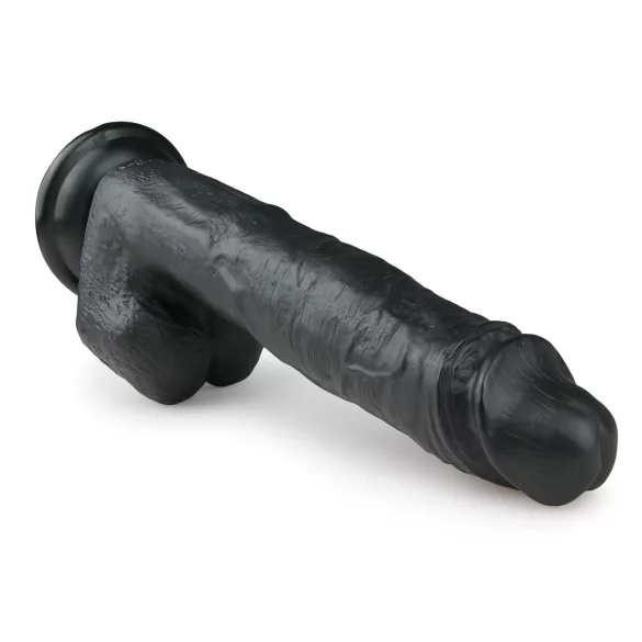 Easytoys - tapadókorongos, herés nagy dildó (26,5cm) - fekete