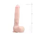 Easytoys - tapadókorongos, herés nagy dildó (29,5cm) - natúr