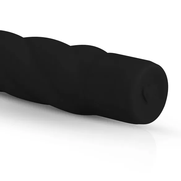 EasyToys Power Vibe - csavart szilikon rúd vibrátor (fekete)