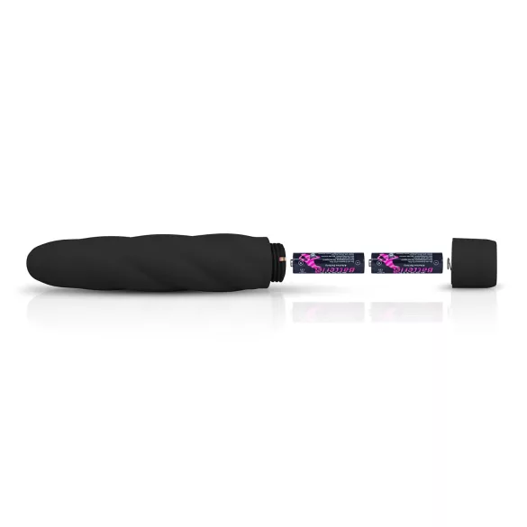 EasyToys Power Vibe - csavart szilikon rúd vibrátor (fekete)