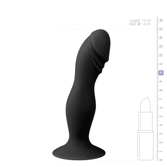 Easytoys - makkos, tapadókorongos dildó (fekete)