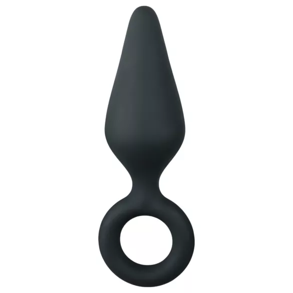 Easytoys Pointy Plug - gyűrűs anál plug - közepes (fekete)