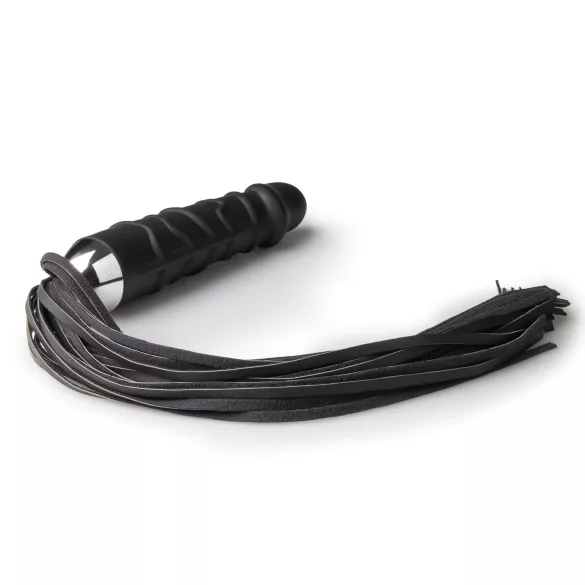 EasyToys Flogger - korbács és szilikon dildó egyben (fekete)