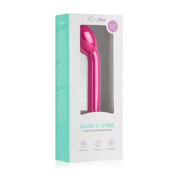 EasyToys Slim - vékony, hajlított fejű G-pont vibrátor (pink)