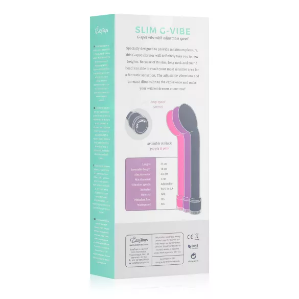 EasyToys Slim - vékony, hajlított fejű G-pont vibrátor (pink)