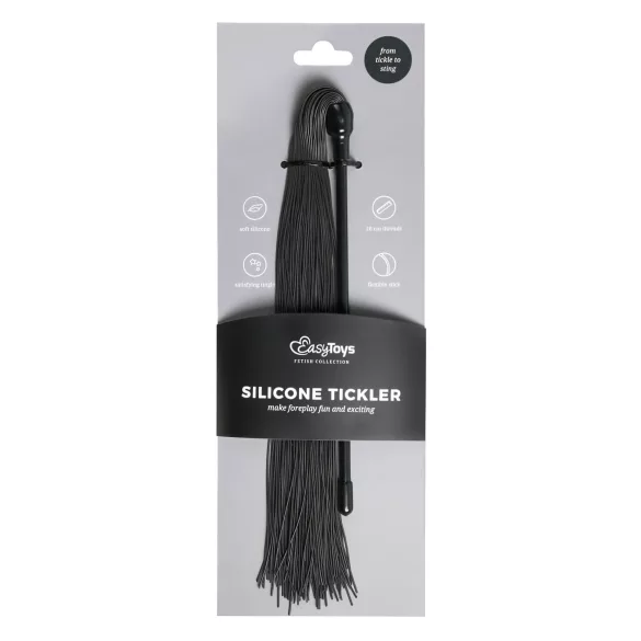 EasyToys Tickler - csípős szilikon korbács (fekete)