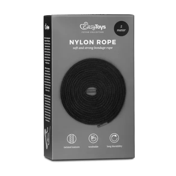 EasyToys Rope - bondage kötél (5 m, fekete)