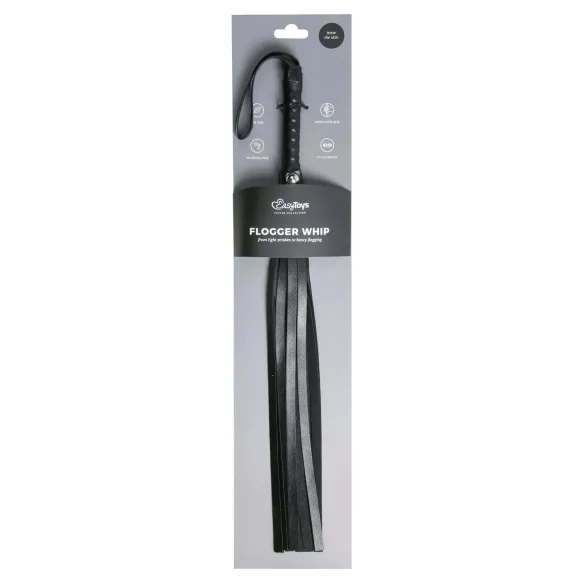 EasyToys Flogger - puha műbőr korbács (fekete)