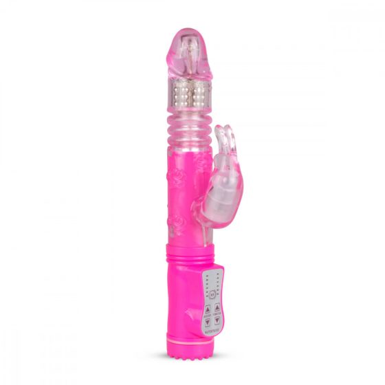 Easytoys - forgógyöngyös, lökő, csiklókaros vibrátor (pink)