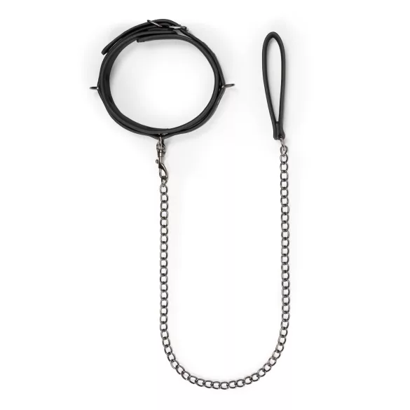 Easytoys - fétis nyakörv és póráz (fekete)
