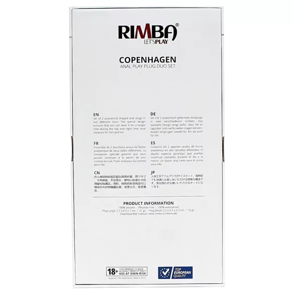 Rimba Copenhagen - anál plug szett - fekete (2db)