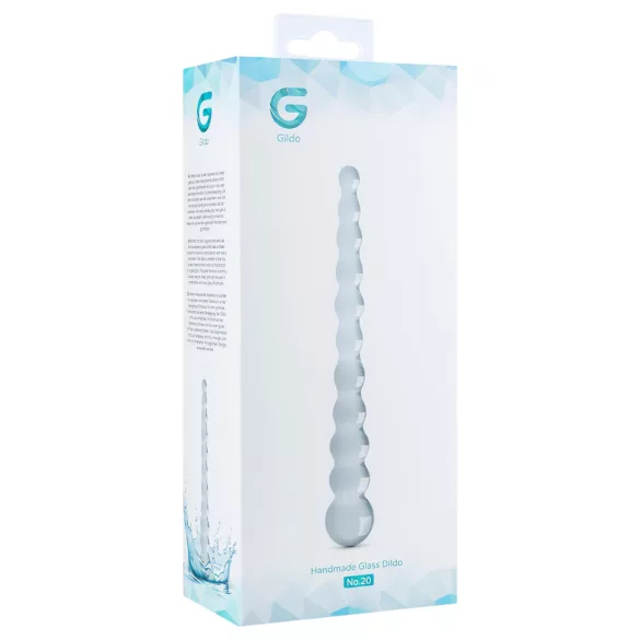 Gildo Glass No. 20 - gyöngyös üveg dildó (átlátszó)