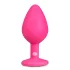 Easytoys Diamond - fehér köves anál plug (közepes) - pink