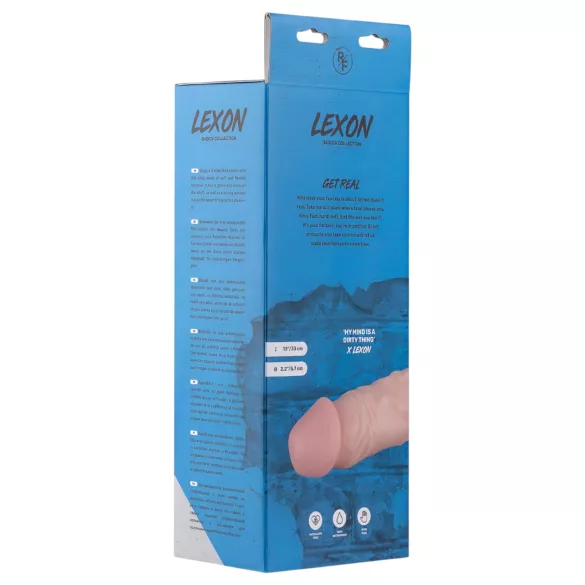 Real Fantasy Lexon - testszínű herés élethű dildó (33 cm)