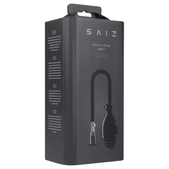 Saiz Basic - klitorisz pumpa, csiklóizgató (átlátszó-fekete)