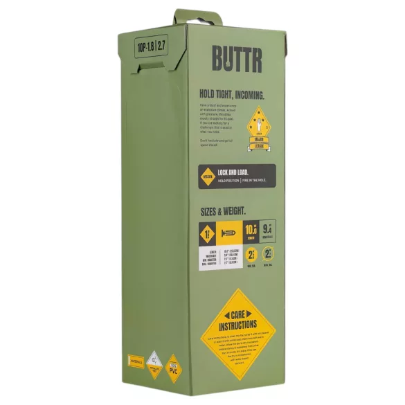 BUTTR 10 Punder - tapadókorongos nagy dildó (fekete)