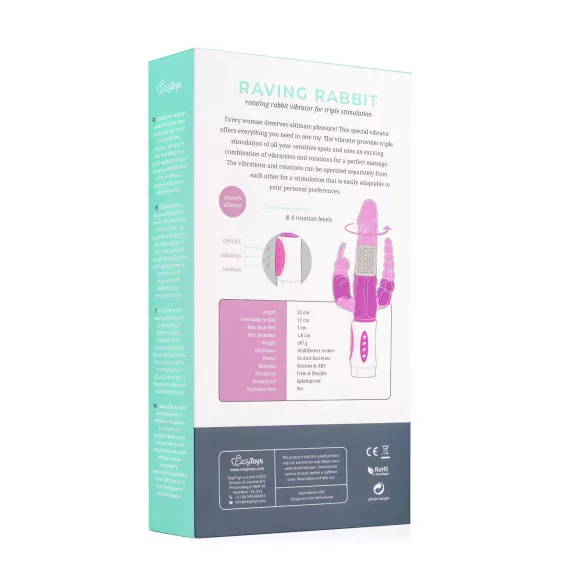EasyToys Raving Rabbit - 3 ágú csiklókaros vibrátor (pink)