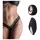 Pantyrebel - fekete akkus, rádiós csipke tanga vibrátor (S-L)