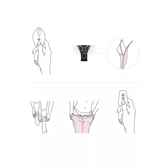 Pantyrebel - fekete akkus, rádiós bugyivibrátor nőknek (S-L)