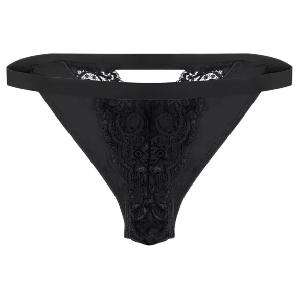 Pantyrebel - fekete akkus, rádiós tanga vibrátor nőknek (S-L)