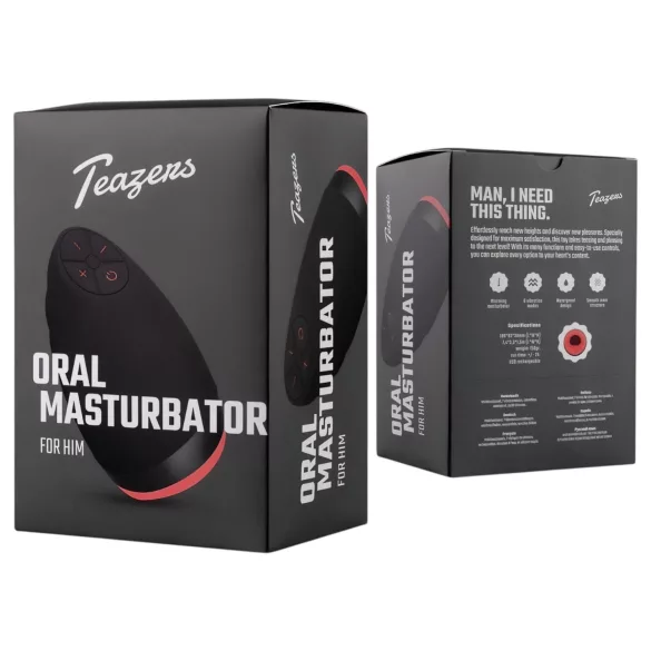 Teazers - melegítő funkciós műszáj maszturbátor férfiaknak (piros)