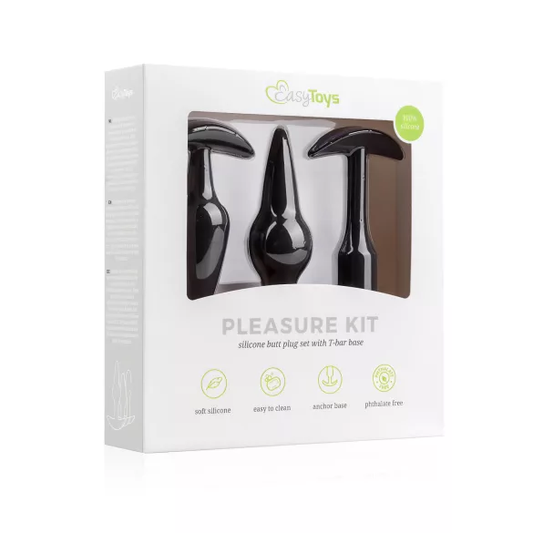 Easytoys Pleasure kit - változatos anál plug szett (fekete)