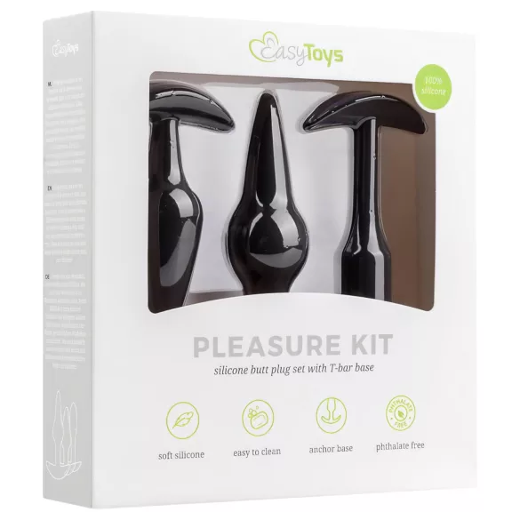 EasyToys Pleasure kit - változatos anál plug szett (fekete)